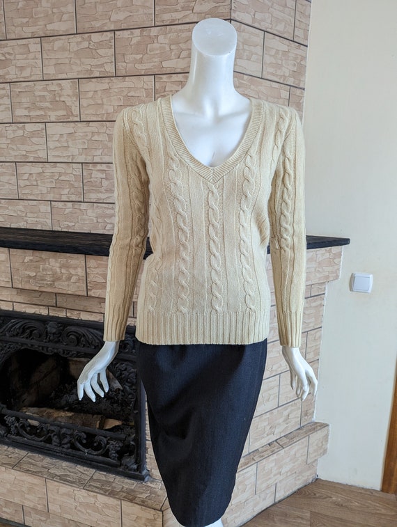 Ivory cable sweater discount