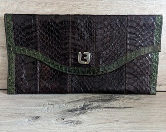 Louis Feraud Vintage 70er Jahre Tasche Damen Clutch Design Pochette Echtleder Leder Kastanienfarbe Etsy