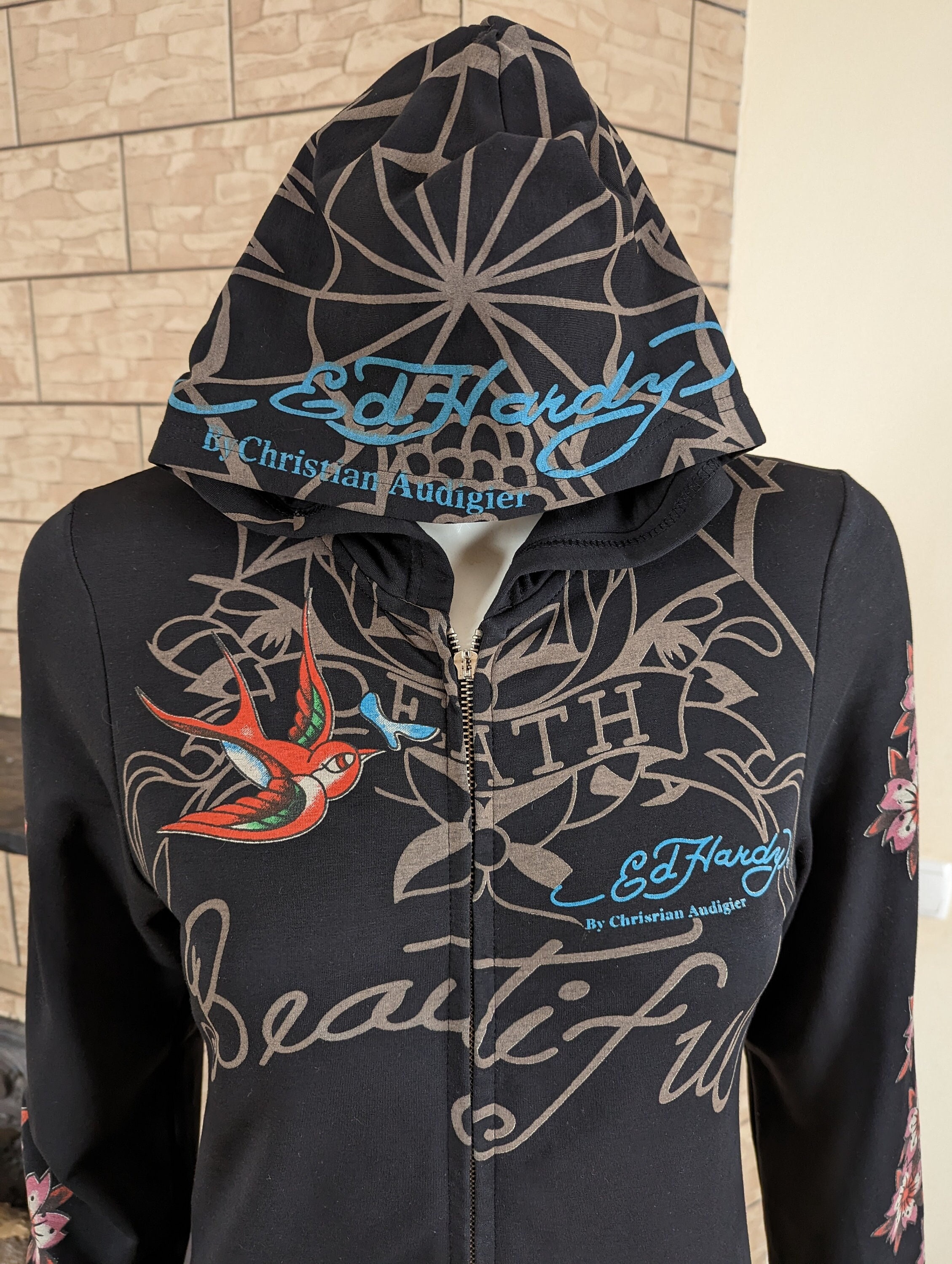 Ed Hardy Christian Audigier Vintage Jacket Women Sweatshirt - Etsy