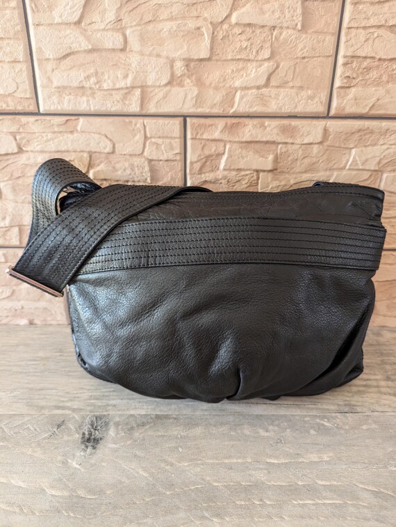 Vintage Mandarina Duck Women s Black Leather Shoulder Bag Etsy