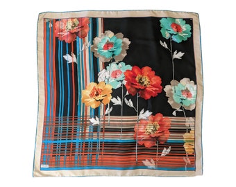 Orkide Bursa Silk Scarf floral geometric print