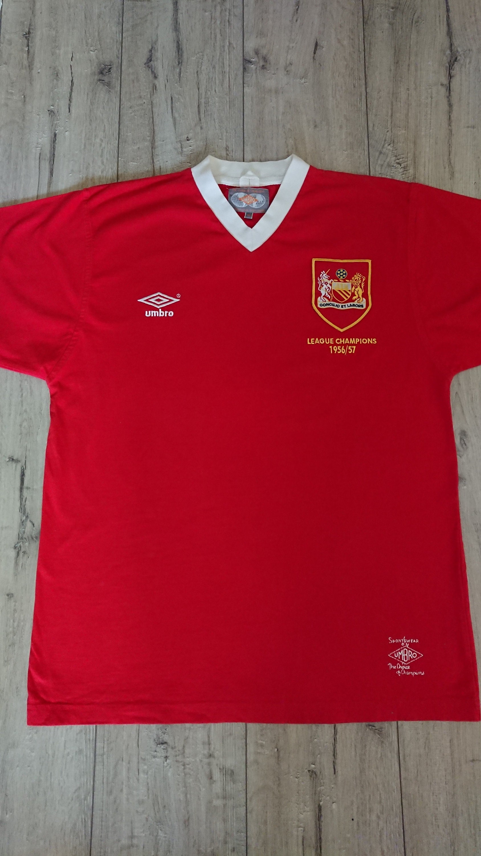 Umbro Vintage 90s MANCHESTER UNITED 1957/58 Home T Shirt Size - Etsy