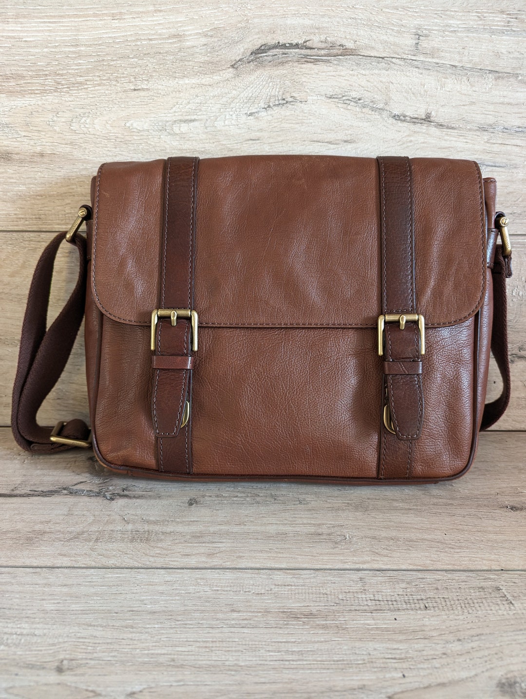 Fossil Men's Leather Messenger Bag Computer Crossbody Etsy