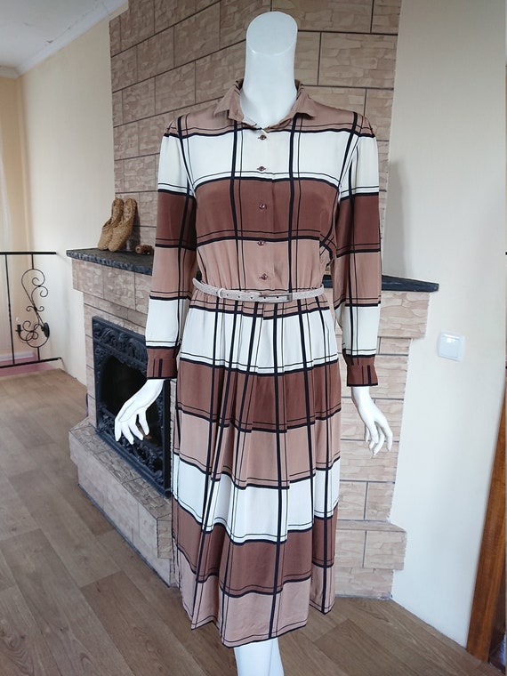 Louis Feraud Paris Vintage Silk Dress 70-80s Squared W.germany 