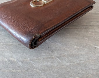 Christian Dior Vintage Wallet Brown Foldable Leather Purse Christian Dior Vintage Wallet Brown Foldable Leather Purse