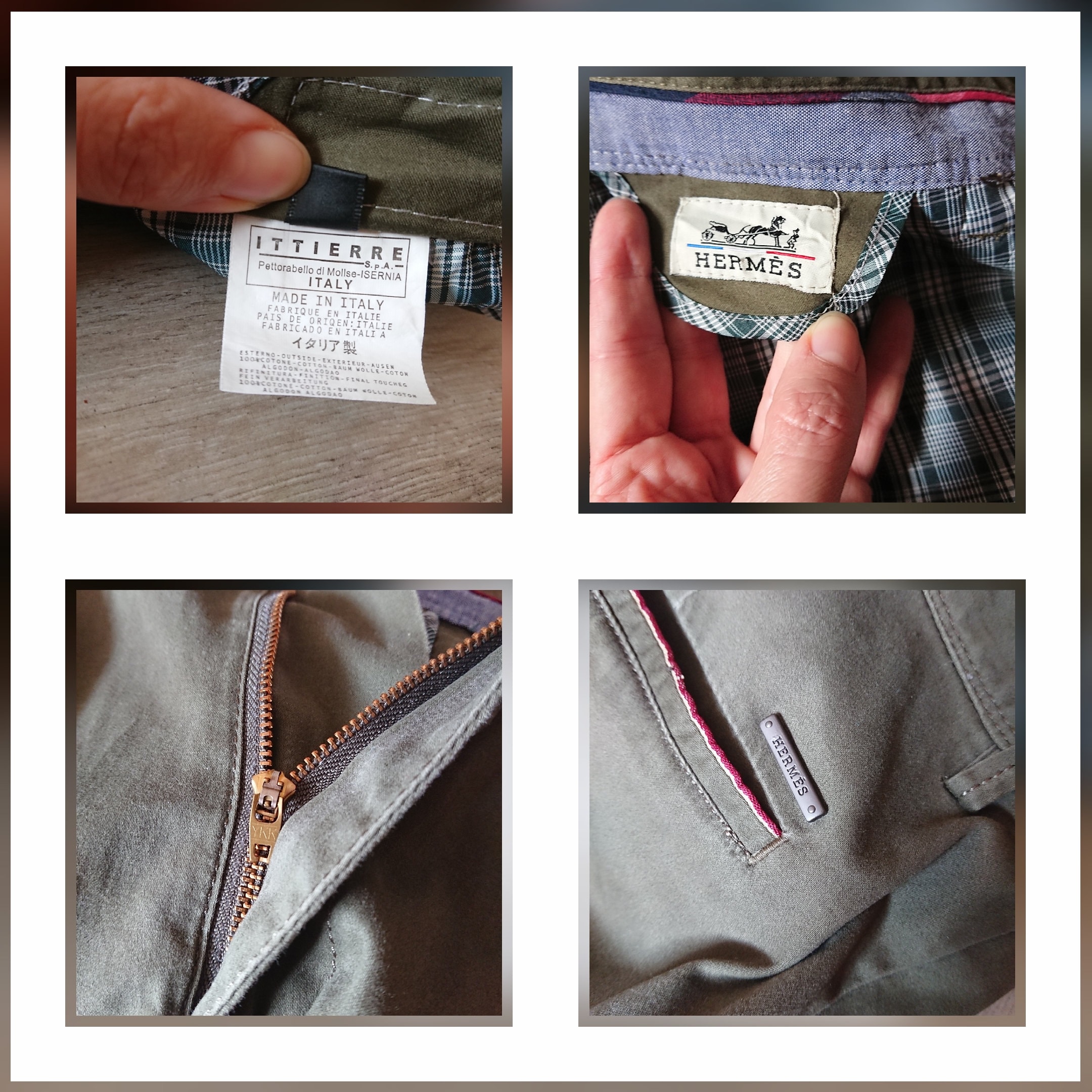 Hermes HERMÈS Vintage 90s Mens Chino Pants Trousers Olive Hermes HERMÈS Vintage 90s Mens Chino Pants Trousers Olive