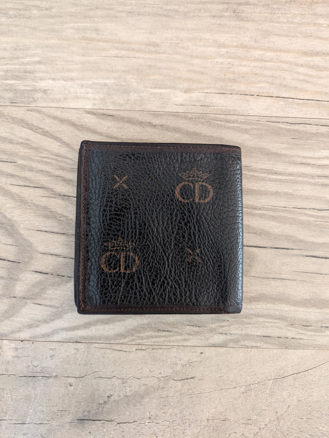 DIOR Vintage Wallet Christian Dior Black Brown Skin Leather DIOR Vintage Wallet Christian Dior Black Brown Skin Leather