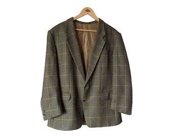 YVES SAINT LAURENT Diffusion Hommes vintage check wool tweed coat jacket Blazer