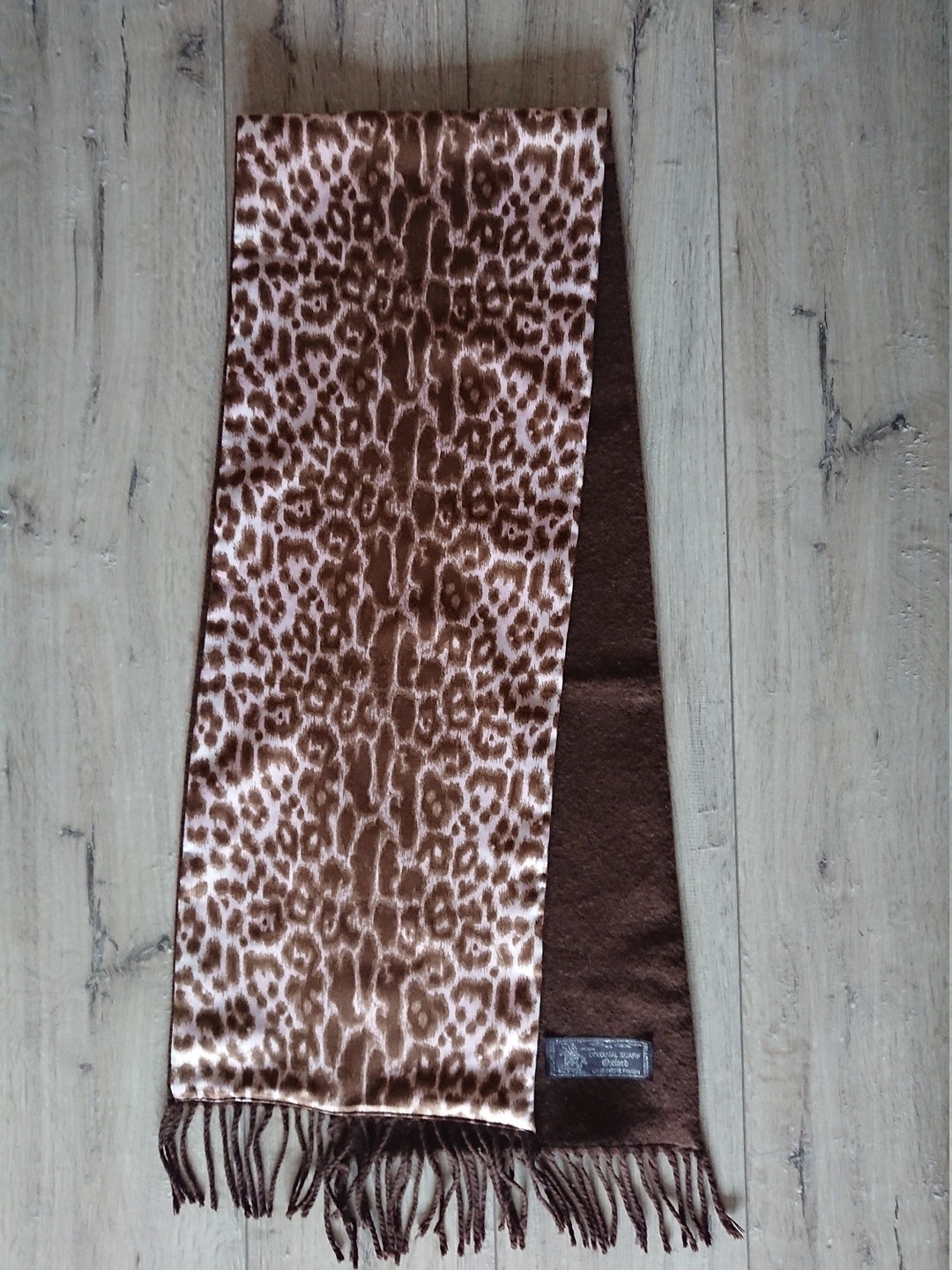 Oxford Vintage Womens Scarf Cashmere With Fringe Spotted Print Etsy