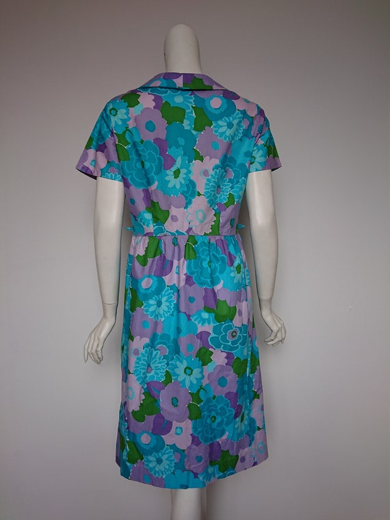 Kenrose Vintage 50s Midi Dress Floral Print Size … - image 4