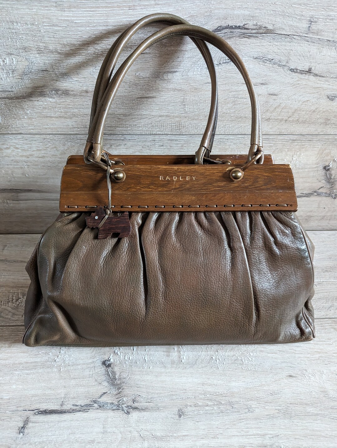 Radley Vintage Brown Leather Bag Shoulder Bag Etsy UK