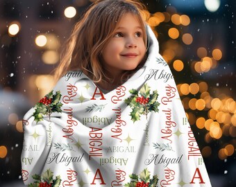 Birth Flower Personalized Kid's Name Blanket, Custom Baby Shower Gift, Girl Name Blanket, Personalized Newborn Gift, Birthday Gift For Kids