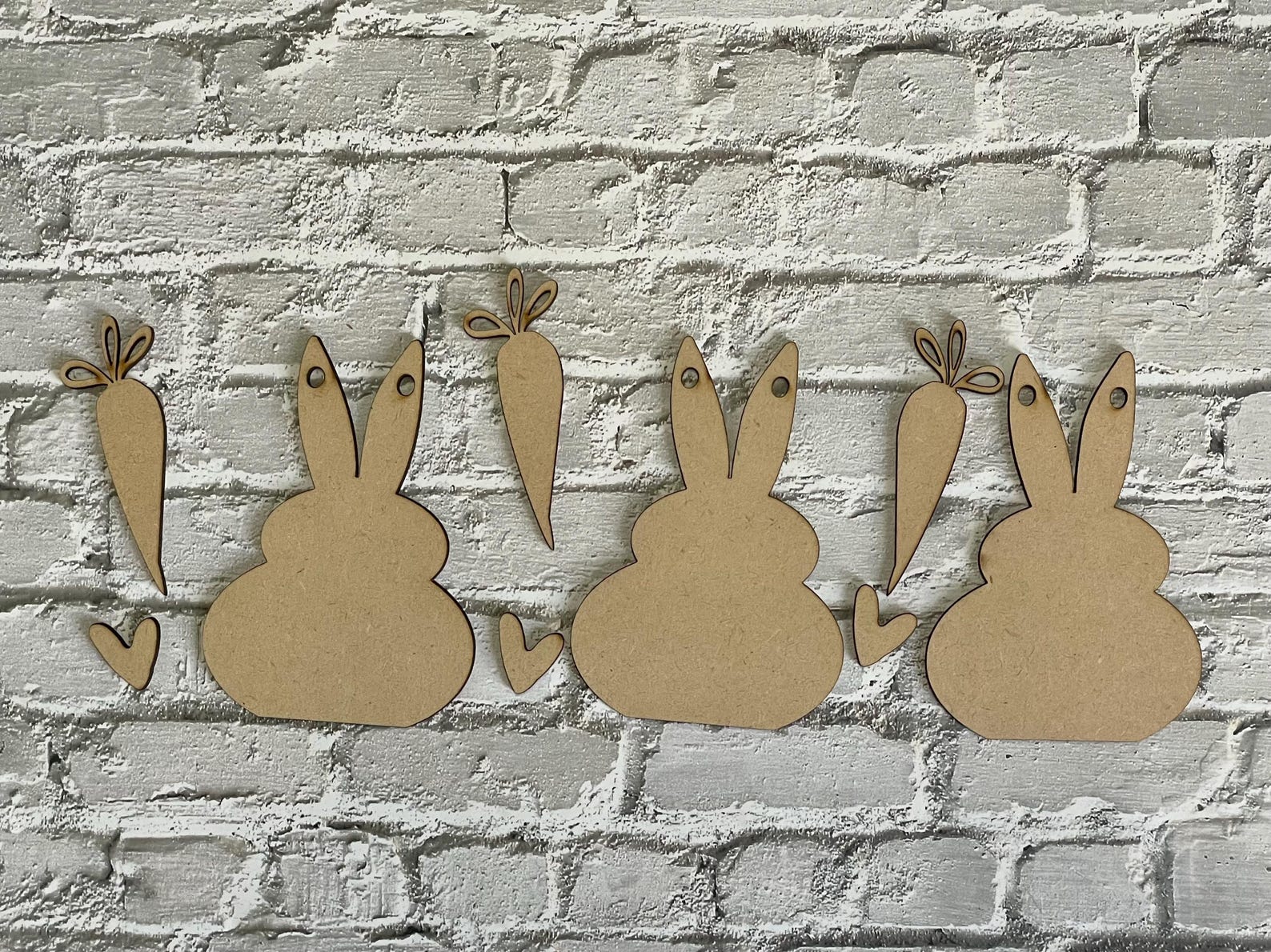 Banner Mdf Unfinished MDF Mini Bunny Banner - Etsy