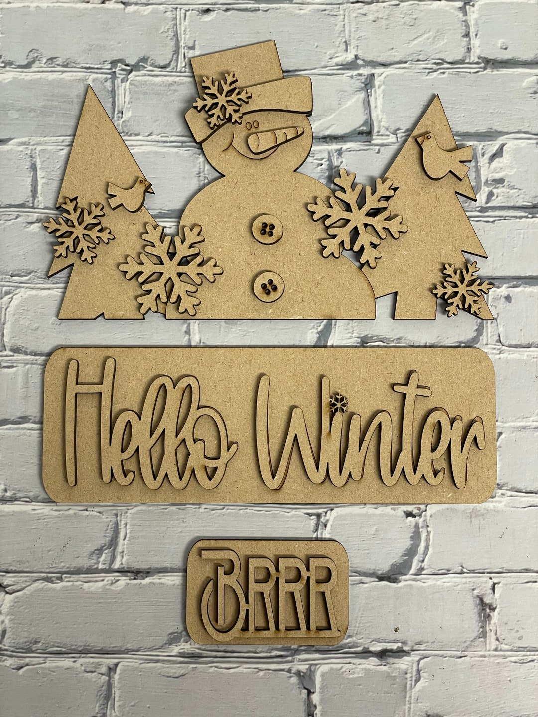 Winter Add Unfinished MDF Truck Add-ons: Winter Snowman Decor - Etsy