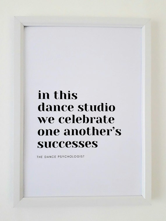 Dance studio celebrate success slogan print Etsy