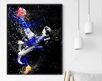 Scott McTominay Art - Overhead Kick - Hand Painted Art Prints - Poster - Gift