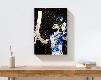 Stampa artistica su tela Virat Kohli: regalo di giocatore di cricket indiano