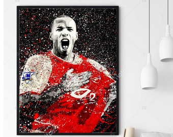Thierry Henry Art - Hand Painted Art Prints - Poster - Gift