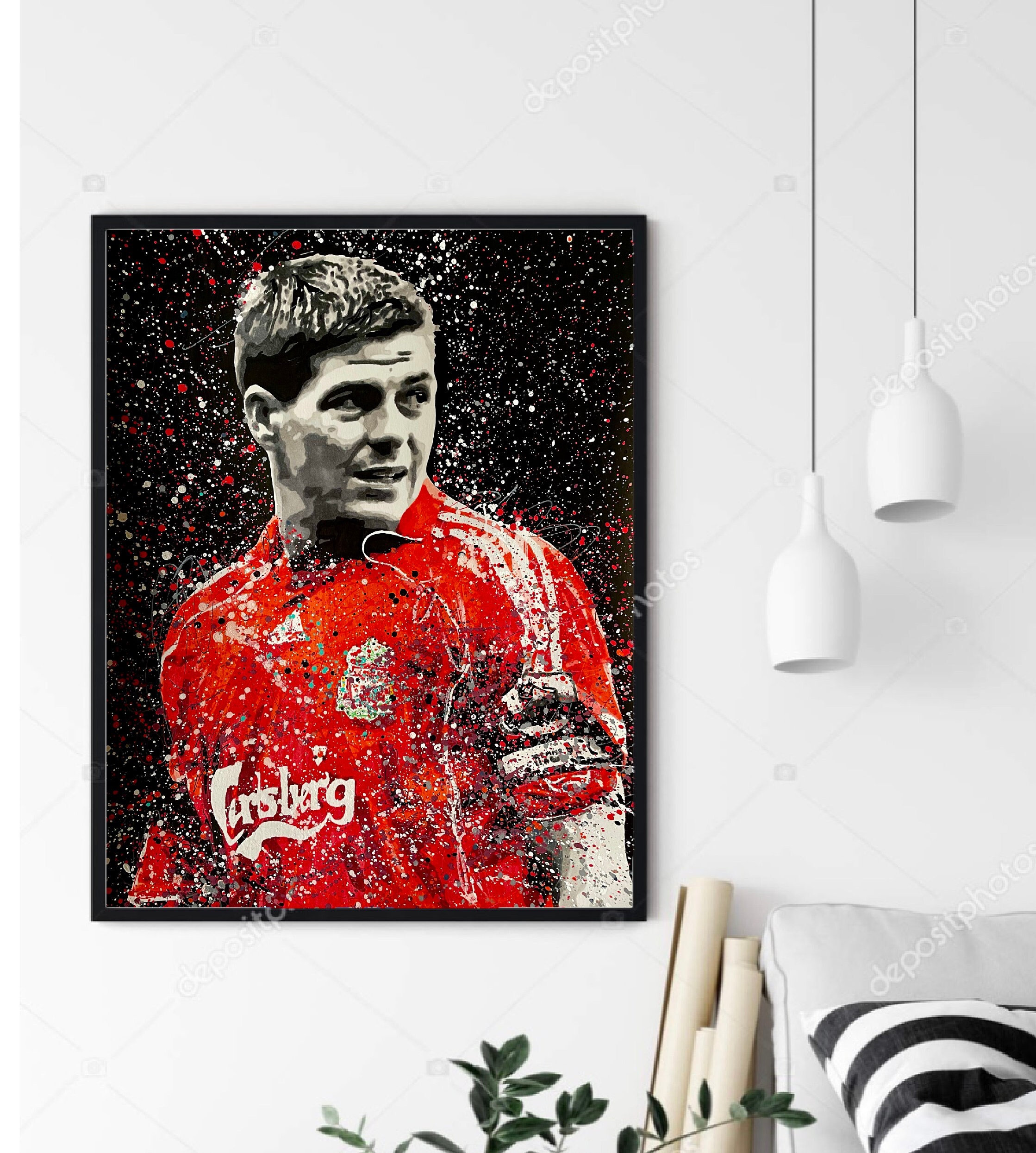 【レア美品】リヴァプールFC ジェラード アートポスター(額装付き) Gerrard wall art - Etsy 日本