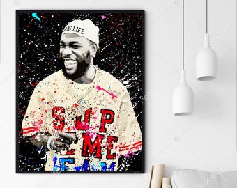 Burna Boy Art - Láminas artísticas pintadas a mano - Póster - Regalo