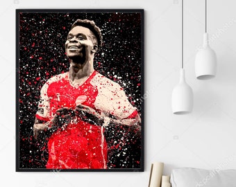 Bukayo Saka Art - Hand Painted Art Prints - Poster - Gift