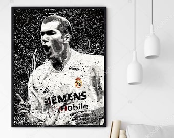 Zinedine Zidane Art - Hand Painted Art Prints - Poster - Gift