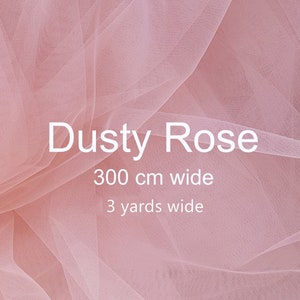 Dusty rose tulle | Illusion pink tulle | Soft dusty rose net | 300 cm (3 yards)