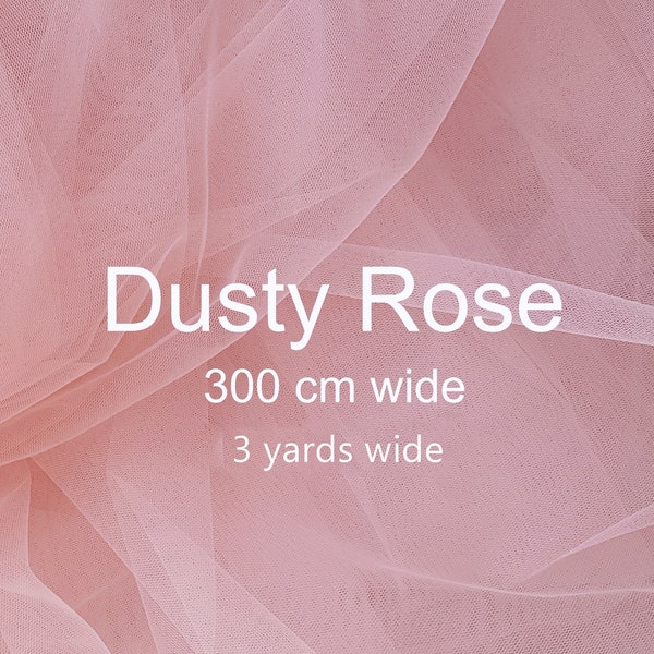 Dusty rose tulle | Soft dusty rose tulle |Illusion pink tulle | Soft dusty rose net | 300 cm (3 yards) wide tulle | Tulle sold per yard