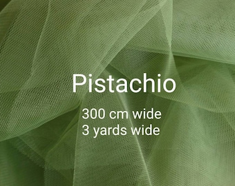 Pistachio Green Illusion Tulle | Soft Polyester Net, 3 Yards | 300 cm (3 yards)