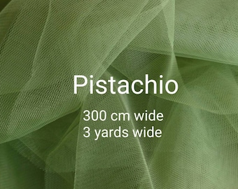 Green pistachio tulle | Khaki tulle | Forest green net | Olive green net Soft tulle for sewing | 300 cm (3 yards) wide | Tulle sold per yard