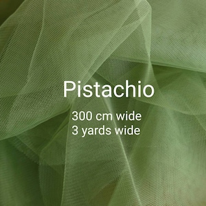 Green pistachio tulle | Khaki tulle | Forest green net | Olive green net Soft tulle for sewing | 300 cm (3 yards) wide | Tulle sold per yard