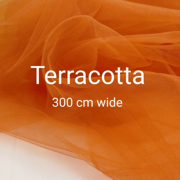 Soft terracotta tulle | Soft orange tulle | Carrot tulle Tulle for decor | Illusion tulle | Orange net | Soft tulle for sewing | 300 cm wide