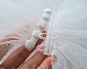 Handmade Silk Satin Buttons | Wedding Dress, Bridal Gown | White/Ivory | SET of 6