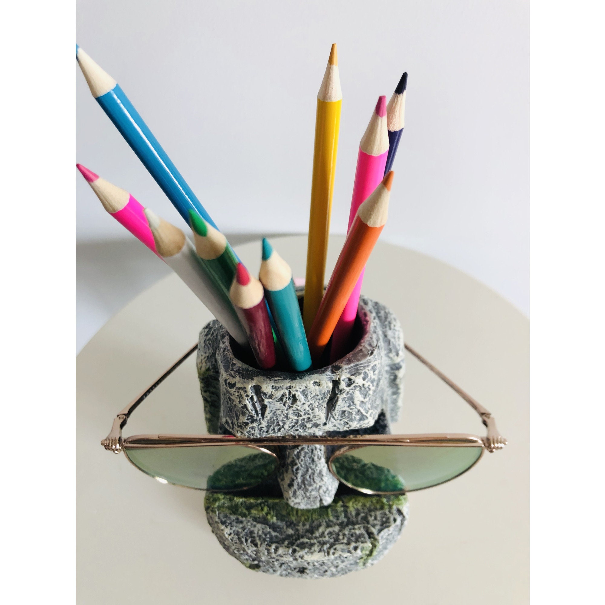 Stone pen holder glasses holder resin crafts storage box Etsy