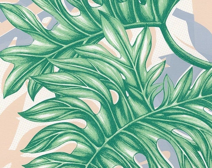 Philodendron Green Screen Print, Botanical Wall Art, Original Print