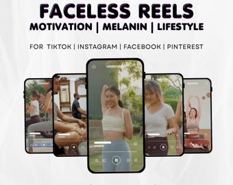 Mais de 9000 modelos de Reels sem rosto | Vídeos MRR para TikTok e Instagram prontos para postar hoje (Download digital)