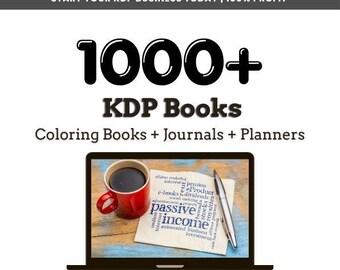 Pacote de Renda Passiva, Páginas Internas KDP | Mais de 1000 livros de colorir, diários e agendas (Download Digital)