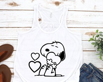 Snoopy Shirt, Animal Shirt, Snoopy Heart Shirt, Snoopy Birthday Shirt, Valentines Day Shirt, Snoopy T-shirt, Snoopy Tee, Tank Top T-shirt