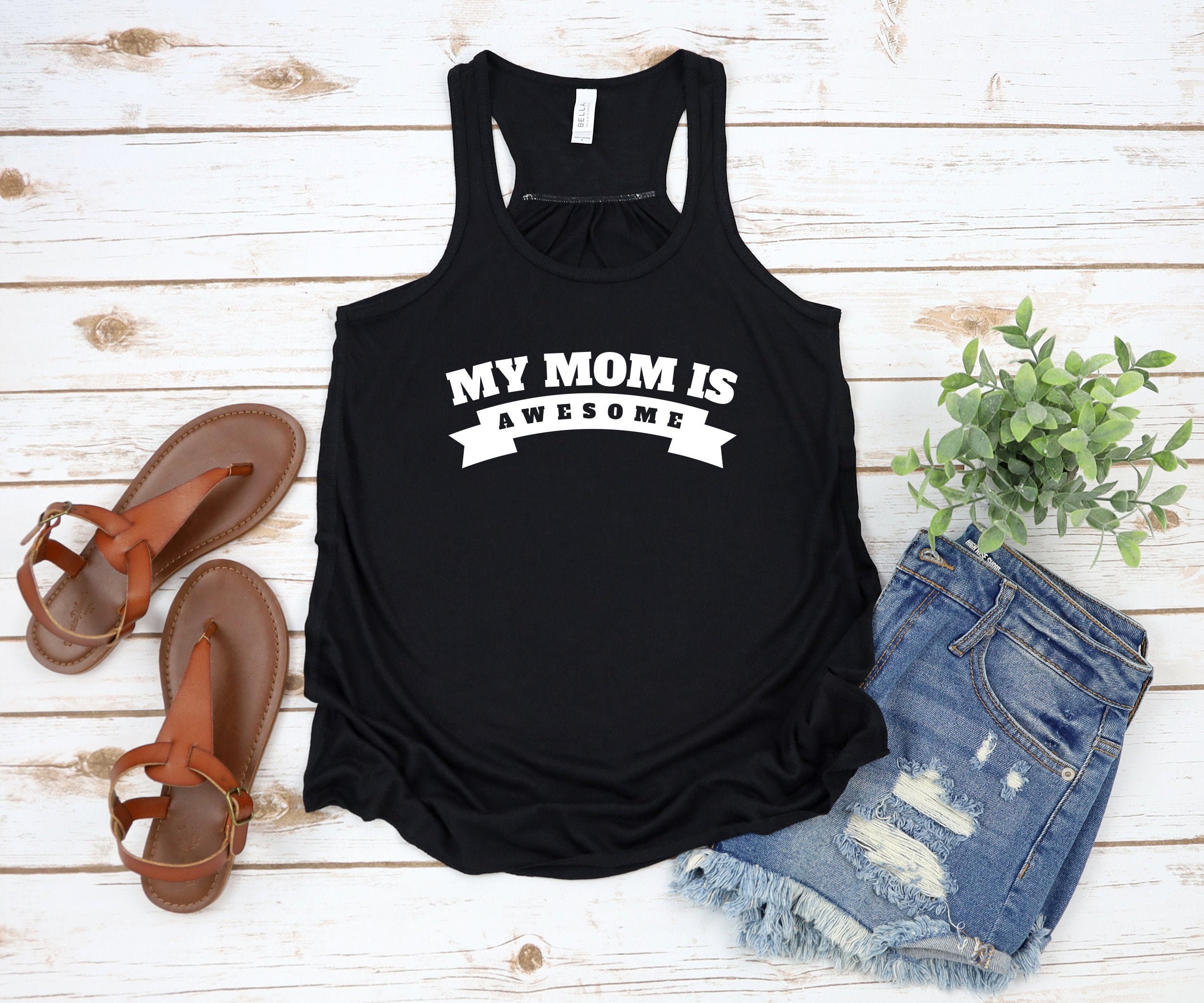 My mom is awesome shirt Mom life shirt Gift for mom Funny Etsy