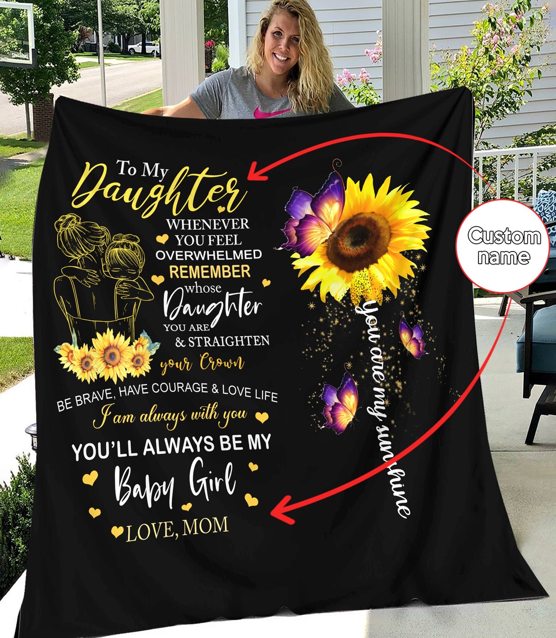Personalized To My Daughter Blanket Gift From Mom Etsy
