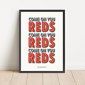 Manchester United Chant | &quot;come on you reds&quot; | Man United Football Soccer Poster | Sport Art