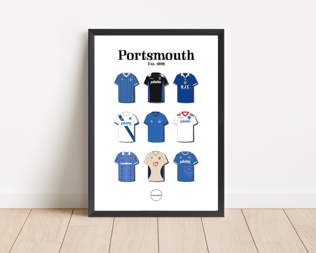Portsmouth Iconic Kits Pompey Kit Football Poster Sport Art - Etsy