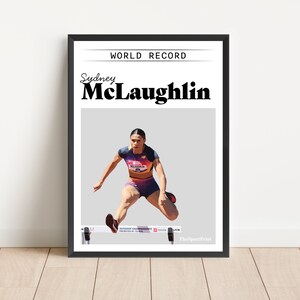 Sydney McLaughlin World Record Poster Print Running Hurdles Athletics Sport Art image 2