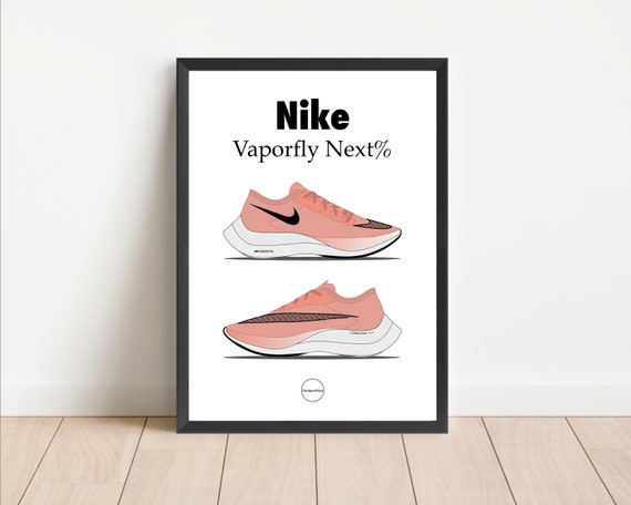 Nike Vaporfly Next Mango Carbon Plated Shoe Poster Running