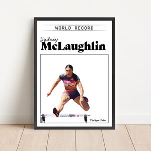 Sydney McLaughlin World Record Poster Print Running Hurdles Athletics Sport Art image 1