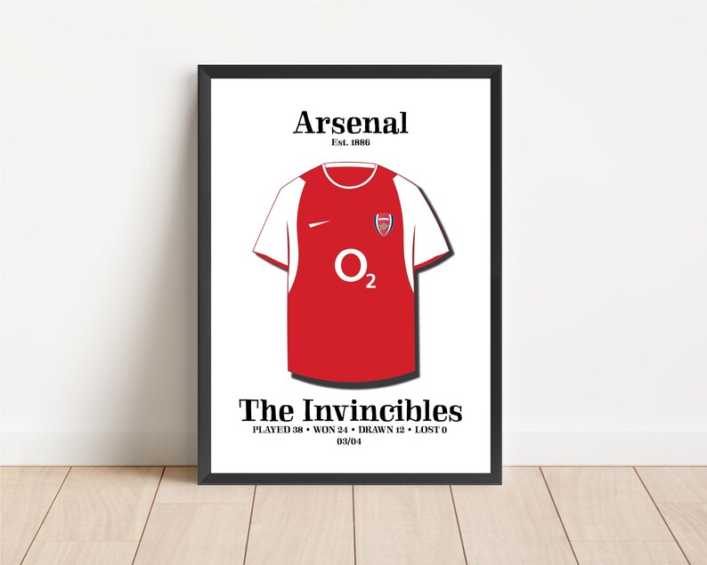 O2 Arsenal Invincible Arsenal the Invincible's Shirt 03/04 Poster | Arsenal Football Poster ...