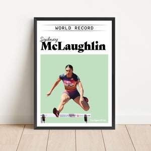 Sydney McLaughlin World Record Poster Print Running Hurdles Athletics Sport Art image 4