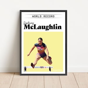 Sydney McLaughlin World Record Poster Print Running Hurdles Athletics Sport Art image 3