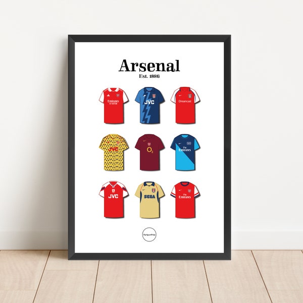 Arsenal Iconic Kits | Arsenal Kit Football Poster | Sport Art