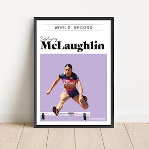 Sydney McLaughlin World Record Poster Print Running Hurdles Athletics Sport Art image 6